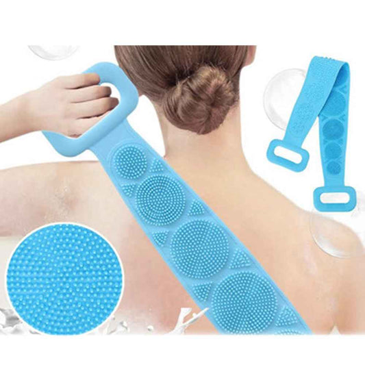 7275 Silicone Body Back Scrubber Double Side Bathing Brush For Skin Deep Cleaning