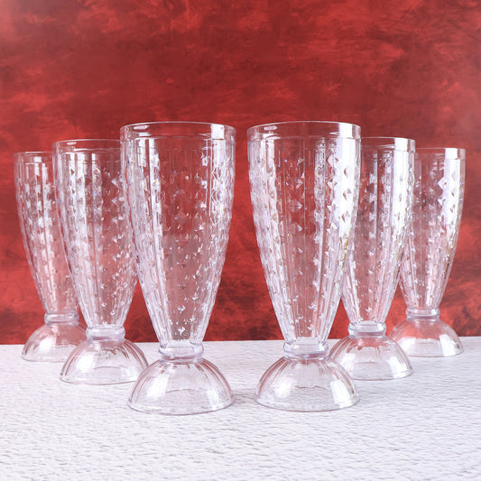 Supermom Transparent Plastic Milkshake Glass Set (400ml 6 Pc)