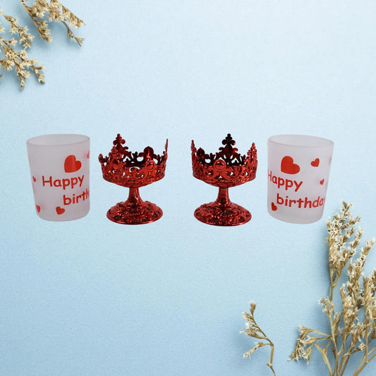 Tealight Holder Stylishly Shaped Candle Diya Stand Plastic Beautiful Design Festival (2 Pc Mix Design) - Zidbik
