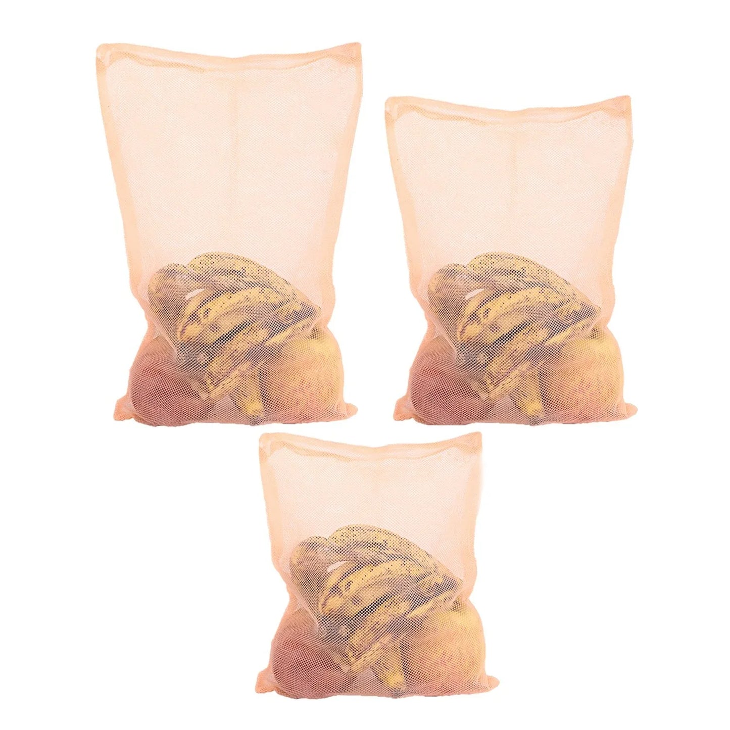 2584 Fridge Bags For Fruits And Vegetables With Zip Net (Multicolour) - Zidbik