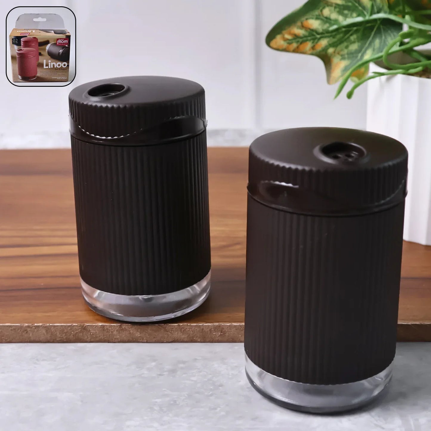 Supermom Linoo Salt Pepper Dispenser Set (2 Pc) - Zidbik