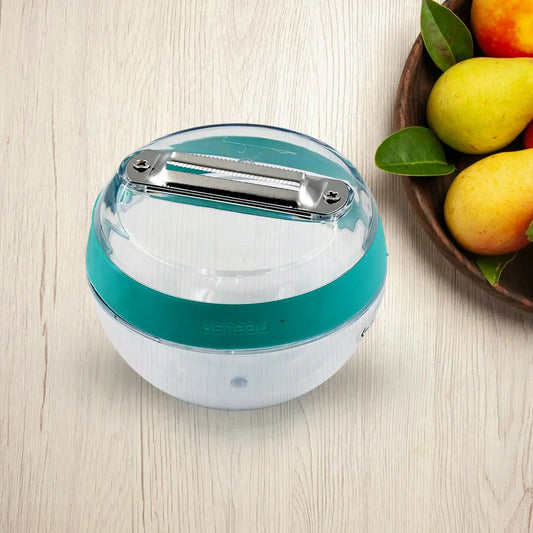 10030 Multifunctional Round Shape Peeler With Container Removable And Washable Storage Type Vegetable Fruit Peeler For Kitchen (1 Pc Mix Color) - Zidbik