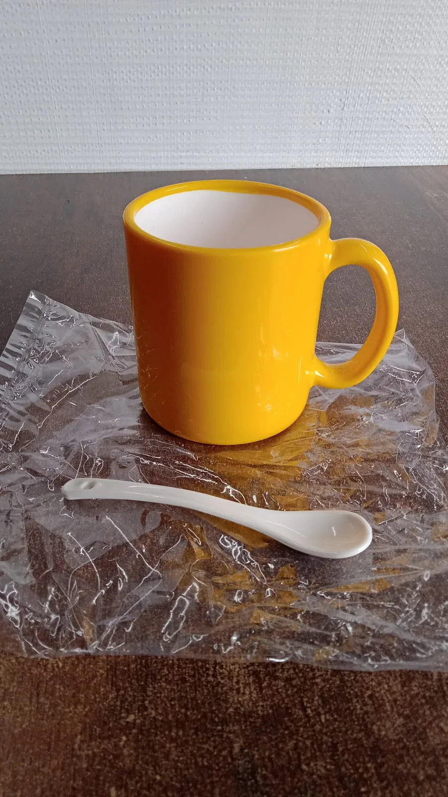 Elegant Ceramic Mug With Matching Spoon - Zidbik