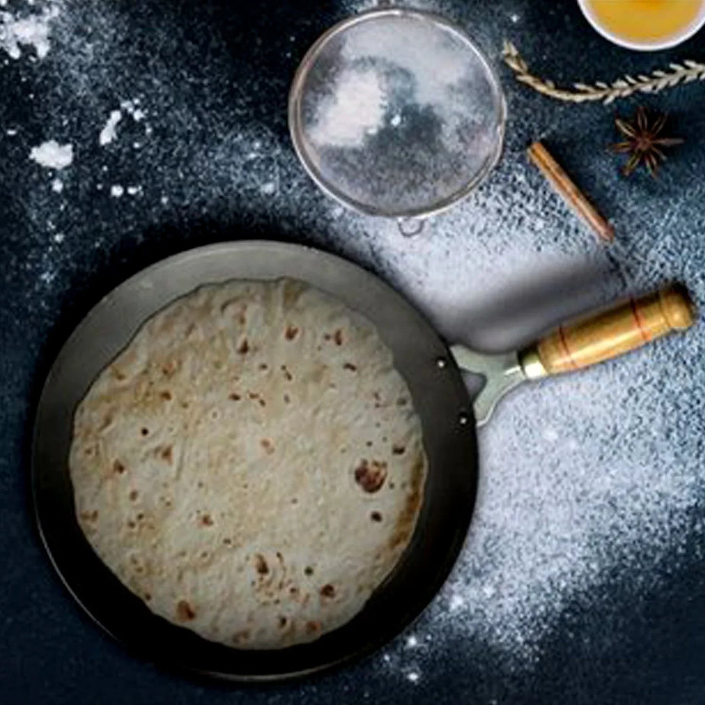 2692 Wooden Handle Roti Tawa Used In All Household And Kitchen Purposes For Making Rotis And Parathas Etc. - Zidbik