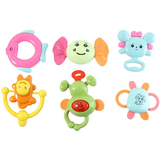 Play Cart Tiny Joys Rattle Toy Set 6-in-1 Baby Rattles - Zidbik
