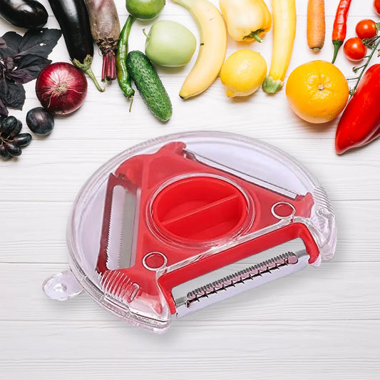 82583 In 1 Multi Function Three Use Rotary Hanging Round Planer Peeler And Cutter Vegetable Slicer Kitchen Tools Kitchen Gadgets (B Grade) - Zidbik