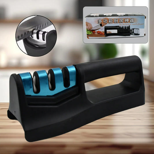 10020 Knife Sharpener For Kitchen Knife Sharpener With Vegetable Chopper And Fish Scale Remover Handheld Knives Pocket Knife Sharpener Knife Sharpener For Chefs Serrated Knife (9in1) - Zidbik