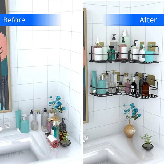 Metal Shower Shelf Shower Shelf Without Drilling (2 Pc) - Zidbik