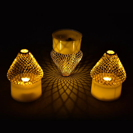 6551 12pcs Flameless And Smokeless Decorative Candles Acrylic Led Tea Light Candle For Gifting House Light For Balcony Room Birthday Christmas Festival Events Decor Candles (12 Pieces) - Zidbik
