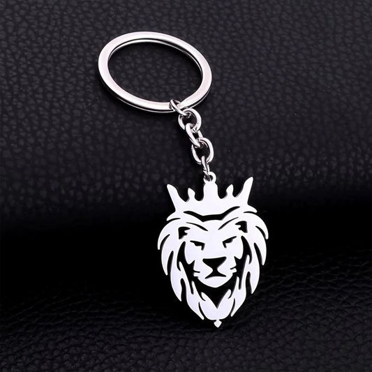 Stylish Metal Lion Head Keychain (1 Pc) - Zidbik