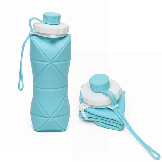 600ml Collapsible Silicone Water Bottle For Travel Sports Gym Office (1 Pc) - Zidbik