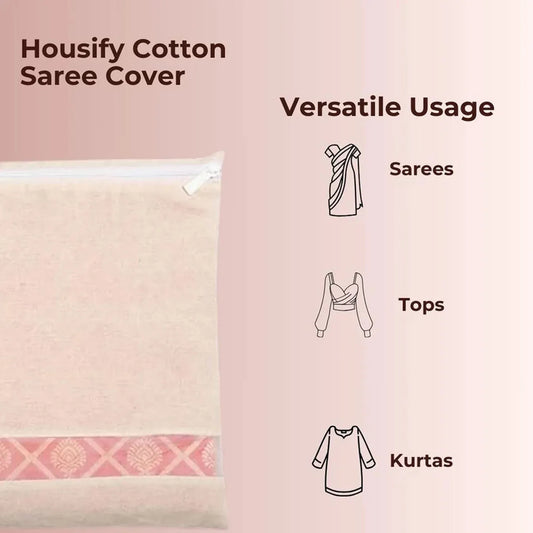 Zip Closure Saree Storage Bag (14.516.5 Cm 1 Pc) - Zidbik