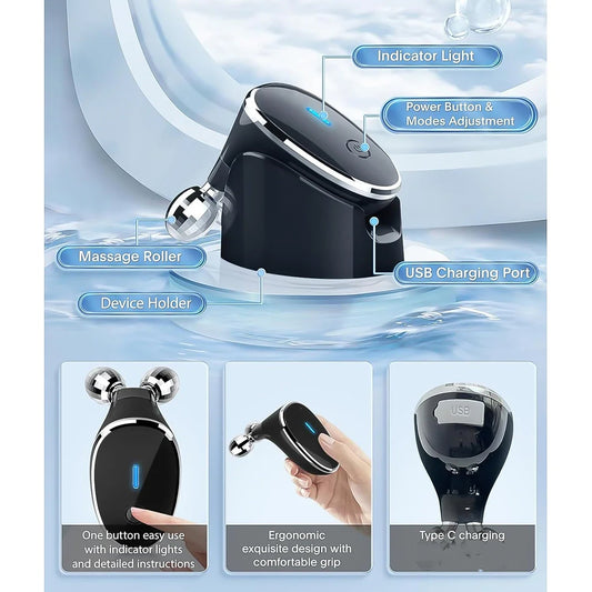 Microcurrent- Facial- Device Micro Current Face Massager Roller (1 Pc) - Zidbik