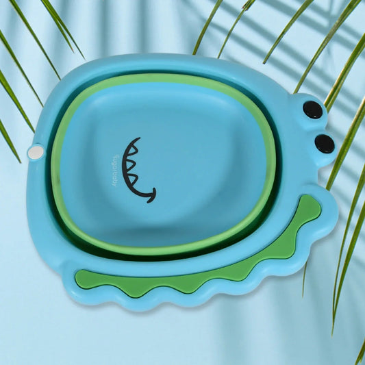 17513 Frog Shape Wash Basin Space Saving Multi Function Foldable Baby Wash Basin Easy Clean Lightweight Thicken For Washing Face For Home (3331cm 1 Pc) - Zidbik