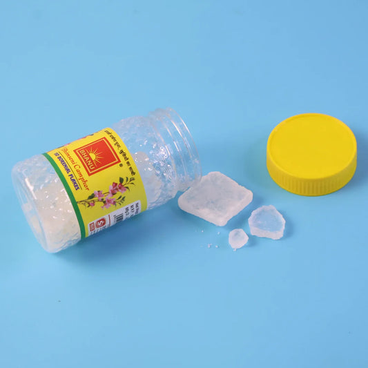 Premium Bhimseni Camphor Iso Borneol Flakes (20gm 1 Pc) - Zidbik