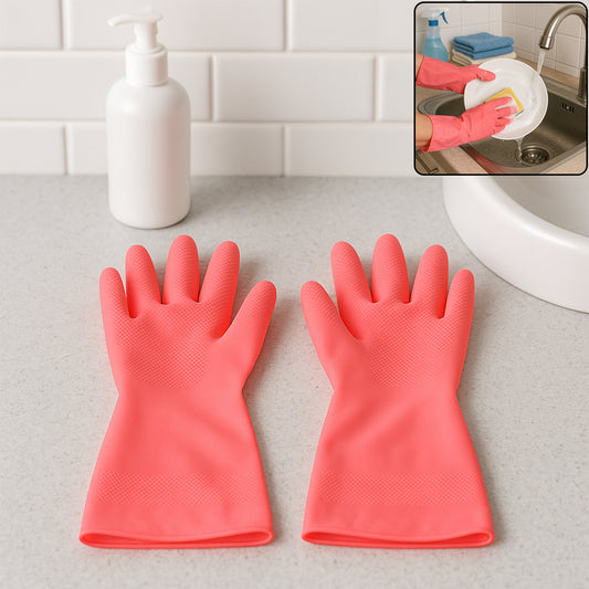 Reusable Waterproof Household Cleaning Gloves (45gm 1 Pair) - Zidbik