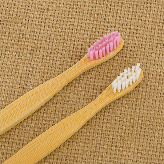 Eco-friendly Natural Bamboo Toothbrush With Medium Bristles (2 Pc) - Zidbik