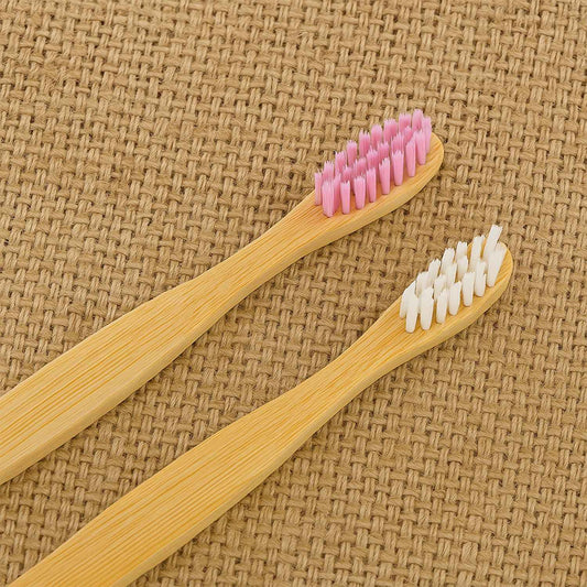 Eco-friendly Natural Bamboo Toothbrush With Medium Bristles (2 Pc)