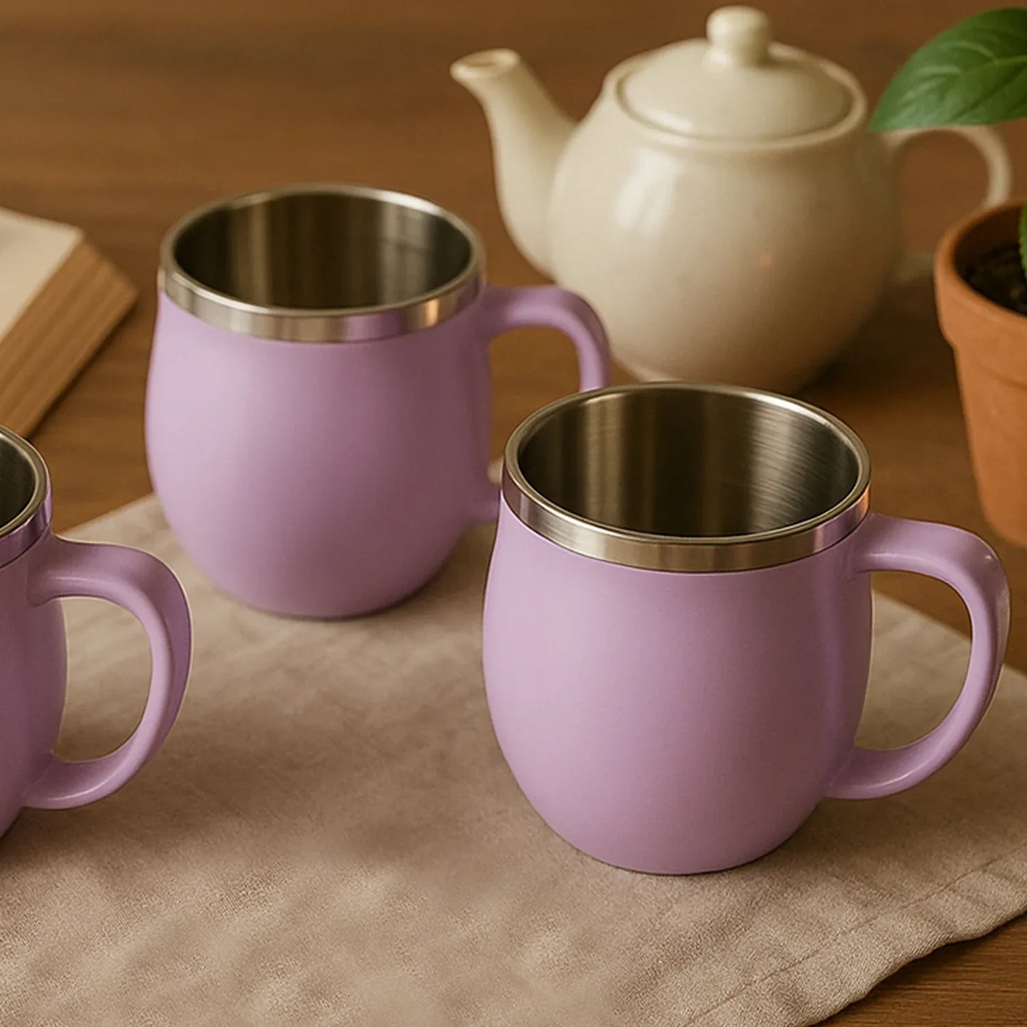 Apex Chit-chat Double Wall Stainless Steel Mug Set (6pc200ml) Approx - Zidbik