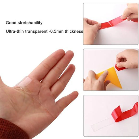 Heavy Duty Transparent Acrylic Foam Mounting Tape (3 Mtr Approx 1 Pc) - Zidbik