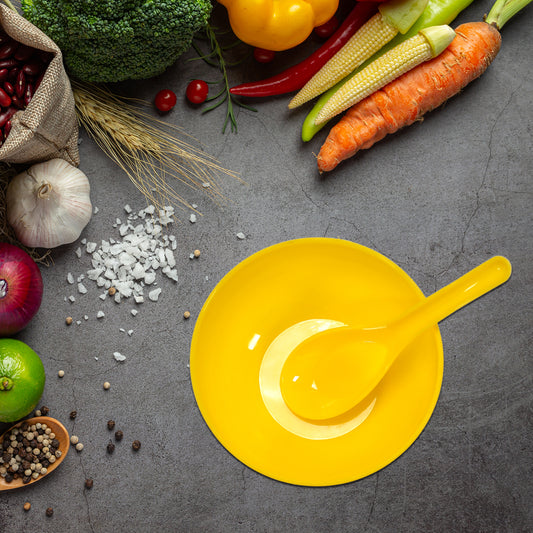 5105 Soup Bowl Spoon Set Plastic For Kitchen Home Use - Zidbik