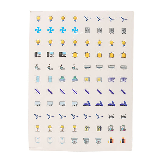Pack Of 10 Sheet Smart Switch Icon Sticker Sheet (10 Sheet Multi Icons)