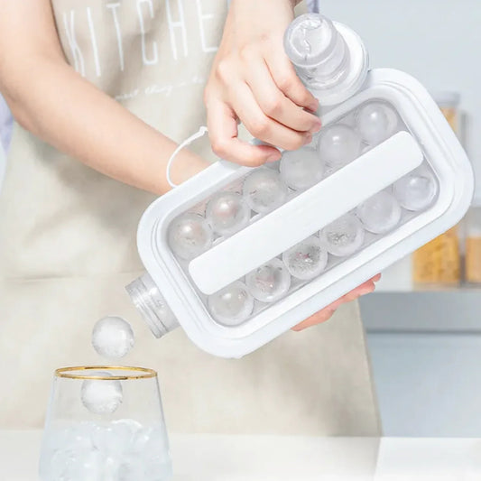 5359 Ice Tray Foldable Ice Cube Molds With Lid2-in-1 Ice Box Ice Cube Speeder Ice Ball Maker Ice Cube Making Bottle14-ice Balls For Outing Camping Hiking - Zidbik