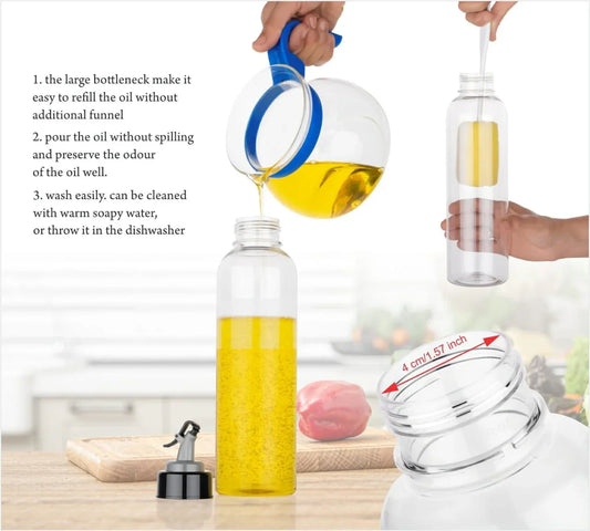 2346 Oil Dispenser Transparent Plastic Oil Bottle 1 Liter - Zidbik