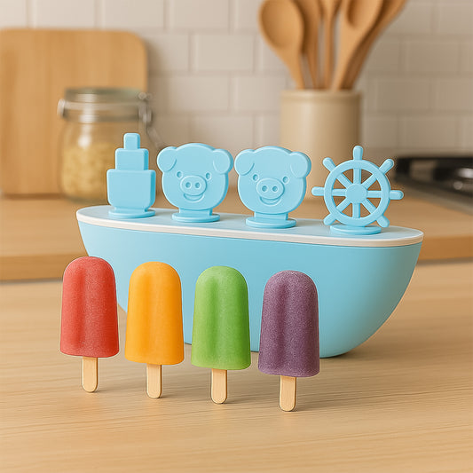 Creative Boat-shaped Ice Cream Mould With Cute Piggy - Zidbik