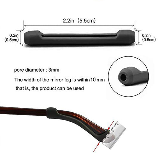 Eyeglass Anti Slip Ear Grip Soft Silicone Glasses Ear Hooks (1 Pair Color May Be Vary) - Zidbik