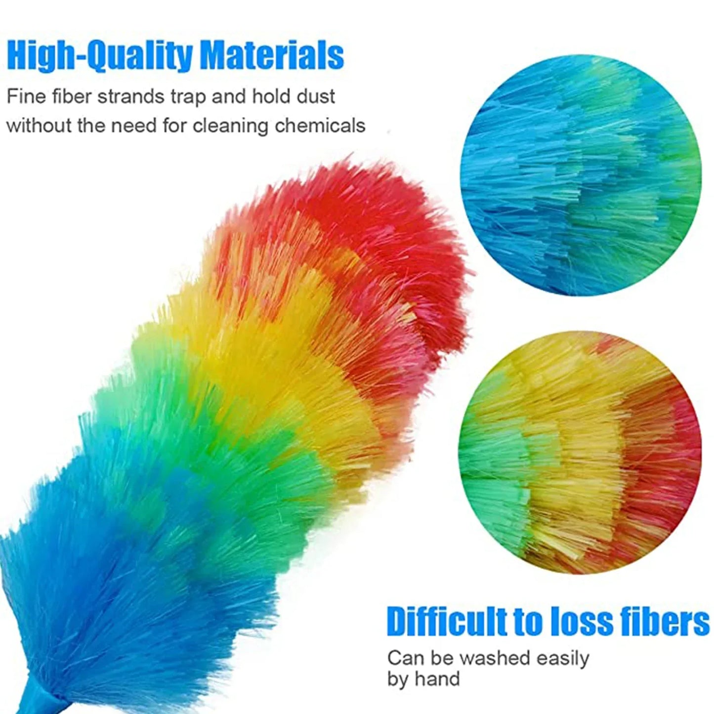 6321 Colorful Feather Duster Microfiber Duster For Cleaning Dusting Stick Dusting Brush - Zidbik