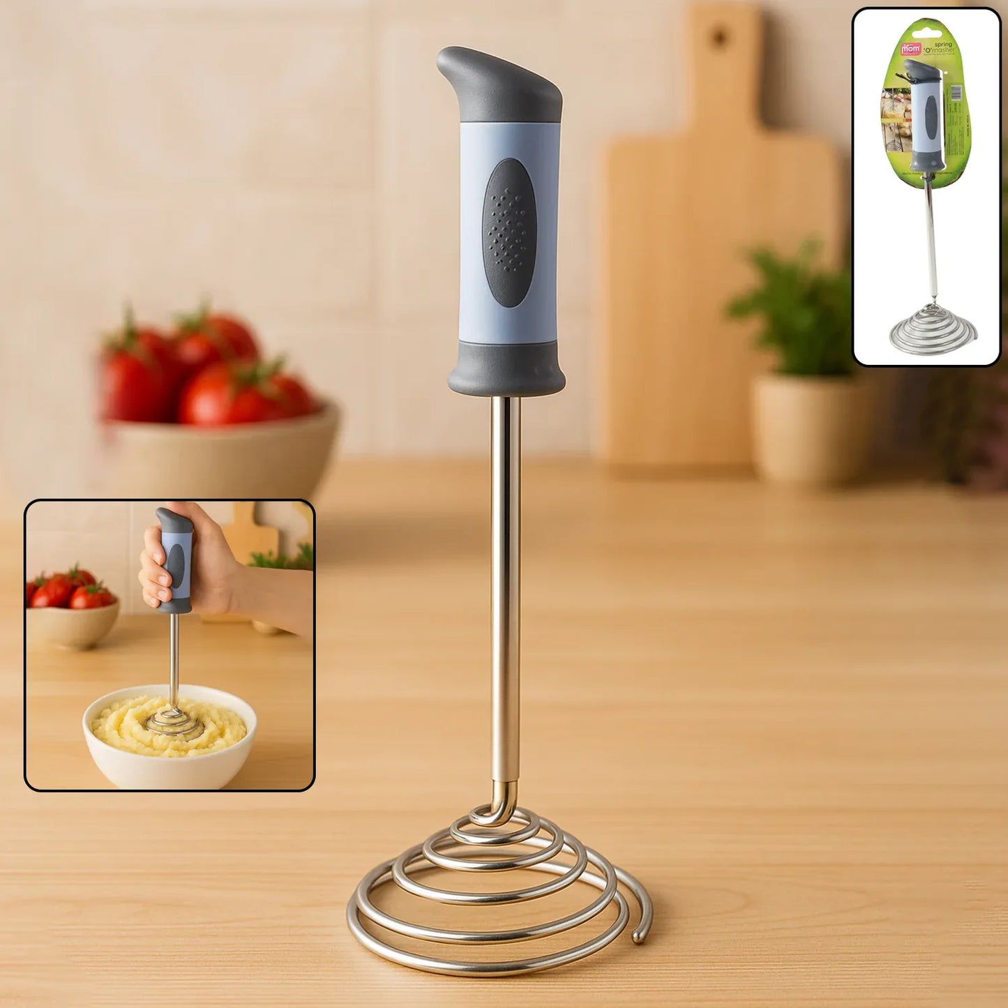 Supermom Spring Omasher Heavy Duty Stainless Steel Vegetable Potato Masher - Zidbik