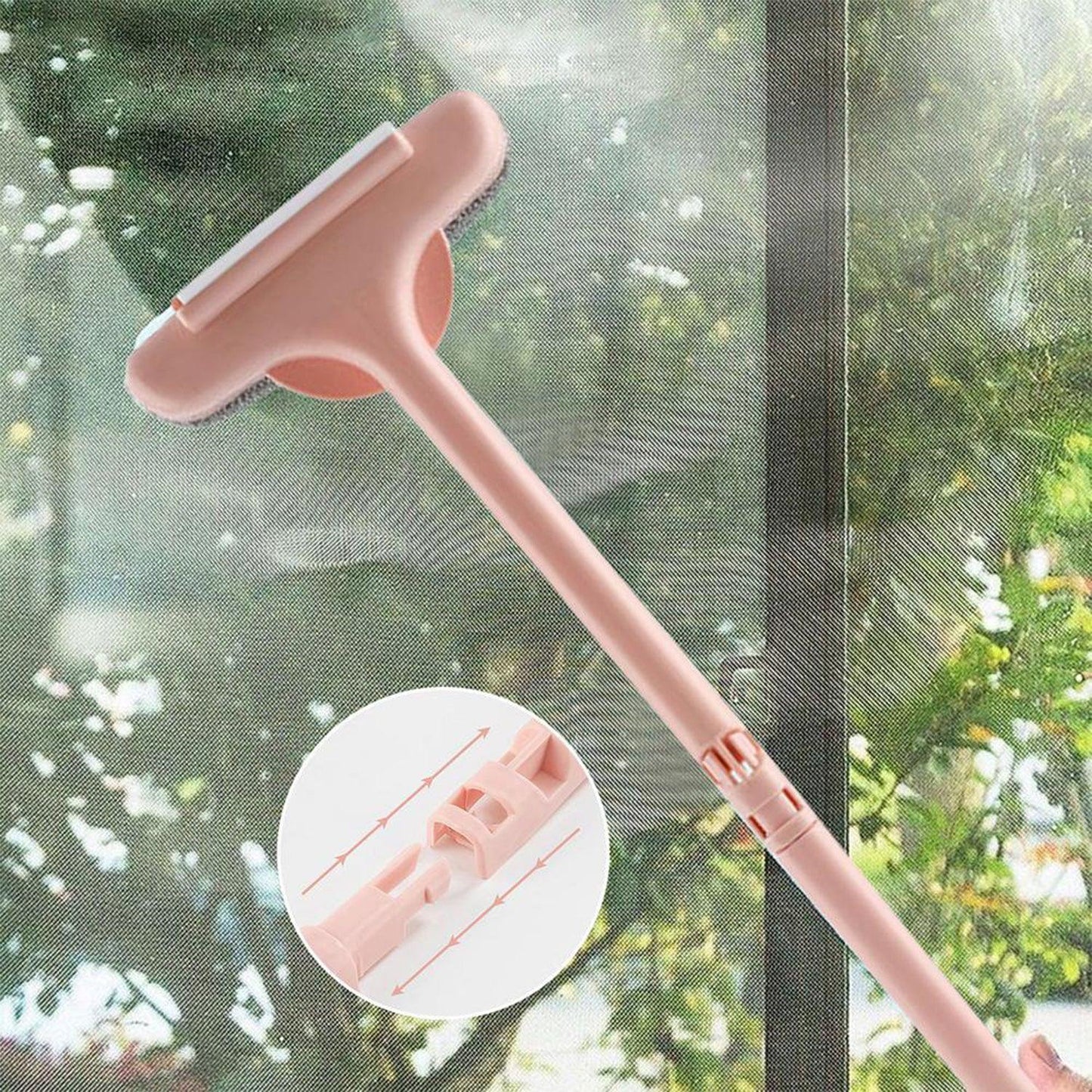 4943 Window Cleaning Brush Multifunctional Screen Cleaning Brush. Multifunctional Glass Cleaning Tools Washing Kit 2in1. - Zidbik