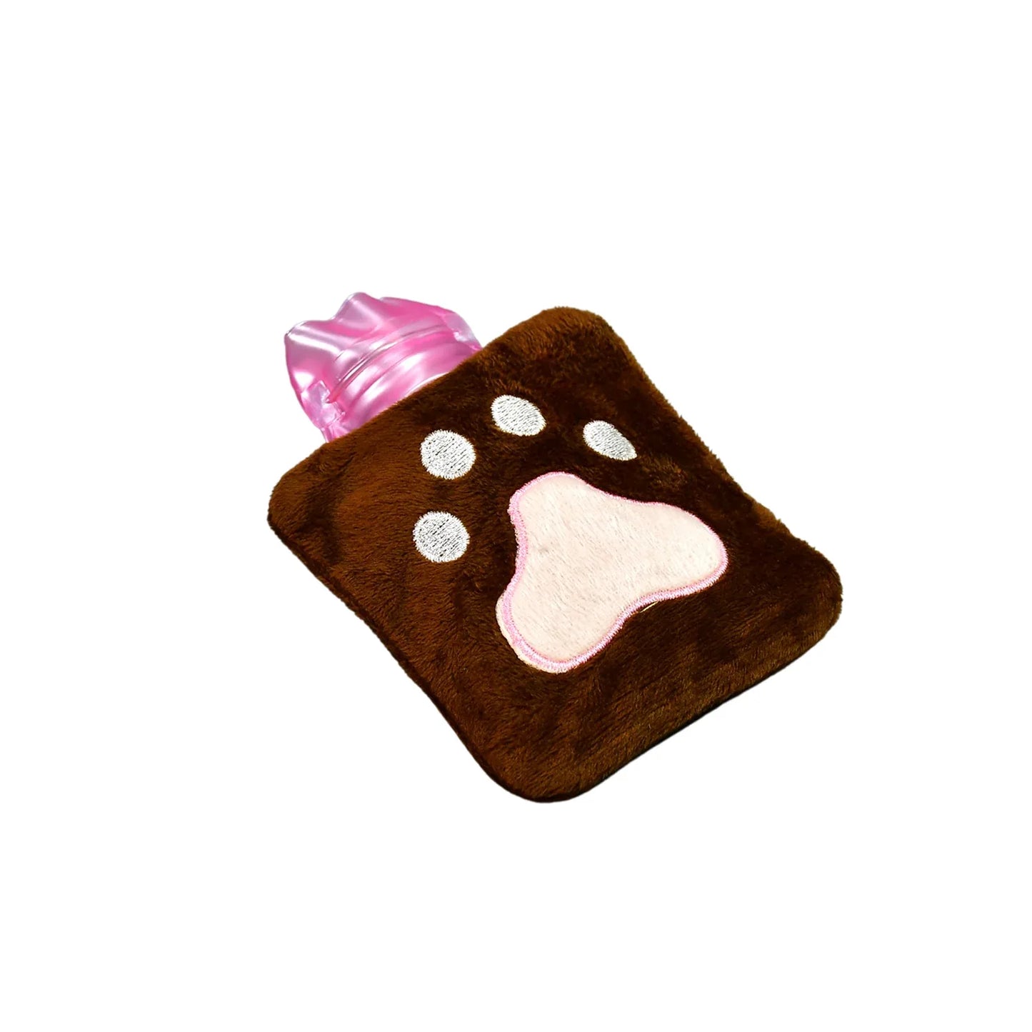 6518 Paw Print Small Hot Water Bag With Cover For Pain Relief Neck Shoulder Pain And Hand Feet Warmer Menstrual Cramps. - Zidbik