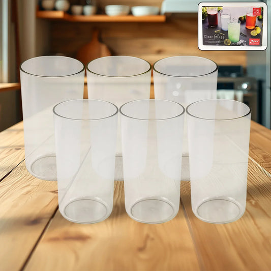 Apex Clear Plastic Tumbler Glass Set 6-piece Unbreakable - Zidbik