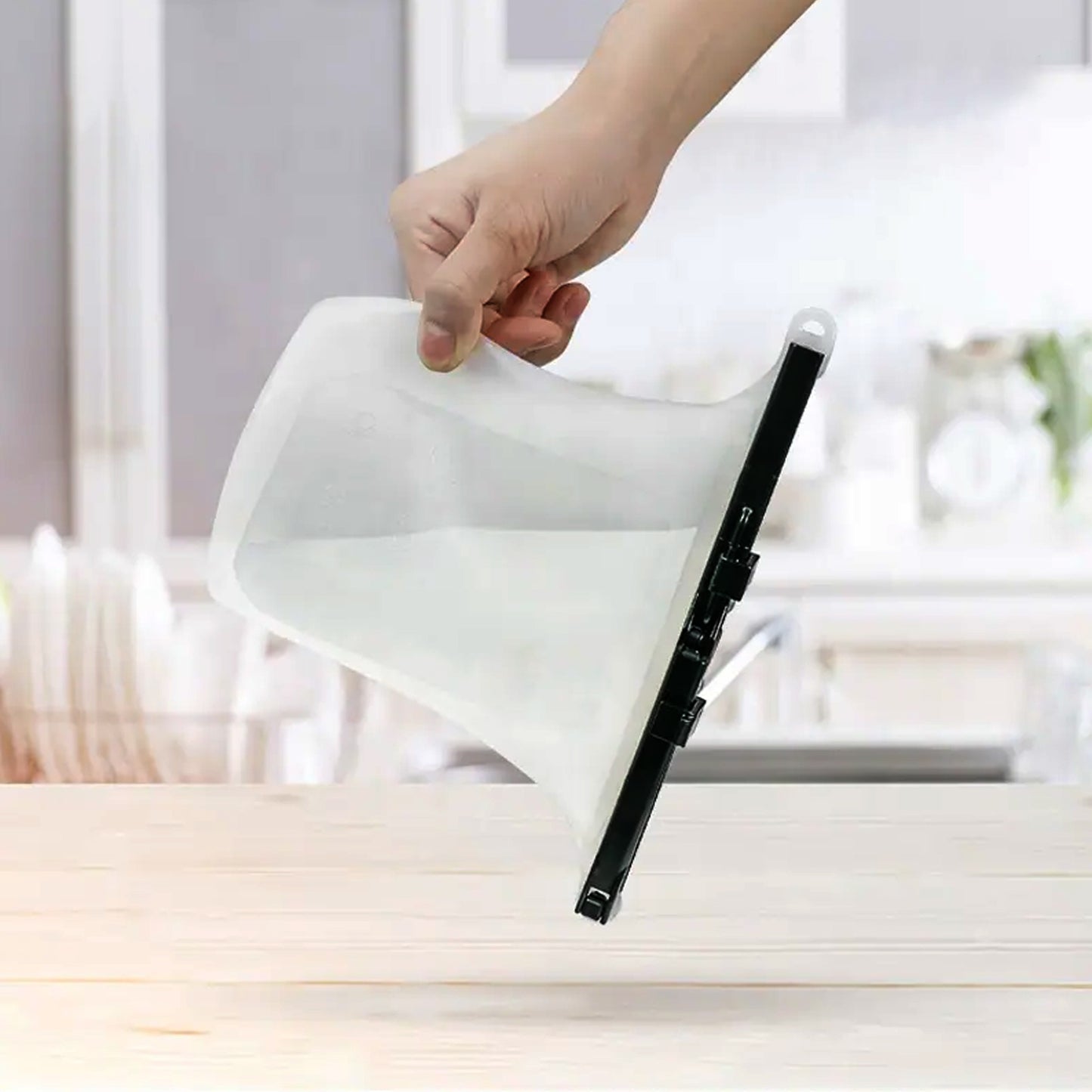 Reusable Silicone Food Storage Bag Set Leakproof Lock Reusable Flat Bottom Freezer Bags Sandwich Bags Silicone Food Grade Kids Snack Bags Bpa Free Microwave Dishwasher Safe (1 Pc) - Zidbik