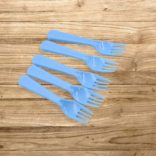 5895 Reusable Premium Heavy Weight Plastic Forks Party Supplies One Size Plastic 5pc Serving Fork Set For Kitchen Travel Home (5pc) - Zidbik