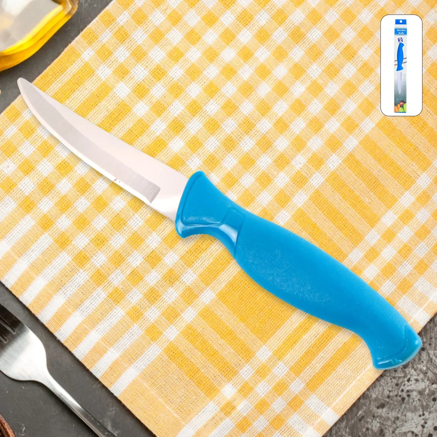 Heavy-duty Stainless Steel Kitchen Knife With Ergonomic Handle (1 Pc) - Zidbik