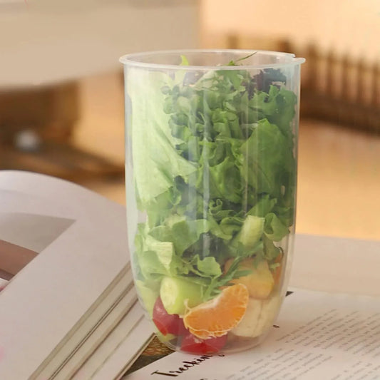 2545 Fruit And Vegetable Salad Cups Easy Clean Salad Mixing Cup For Business People For Business Travel (1pc) - Zidbik