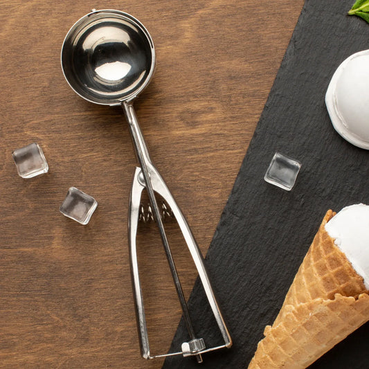 Premium Stainless Steel Ice Cream Scoop With Trigger Release Approx 70 Ml Capacity - Zidbik