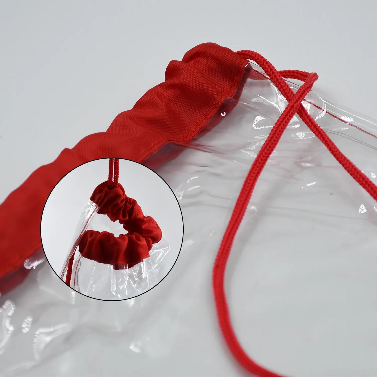 8005 Plastic Waterproof Pouch Transparent Stadium Bags Clear String Bag For Gym Concert Travel Beach Swimming Sport - Zidbik