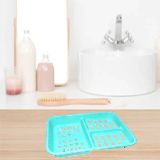 1130 3 In 1 Soap Keeping Plastic Case For Bathroom Use - Zidbik