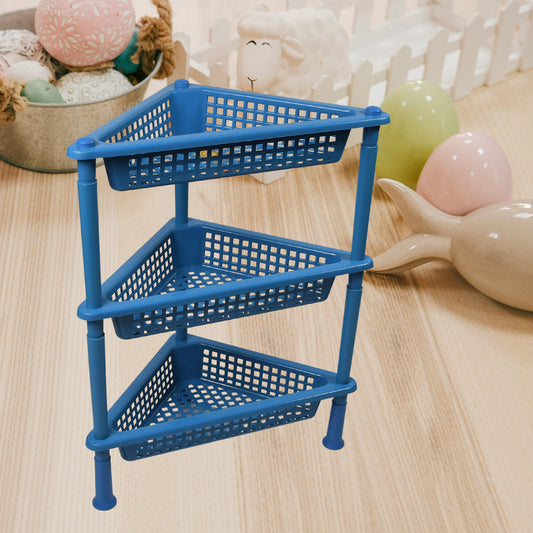 2812 Triangle Storage Plastic 3-tier Rack Shelf For Kitchen Living Room Bathroom Office - Zidbik