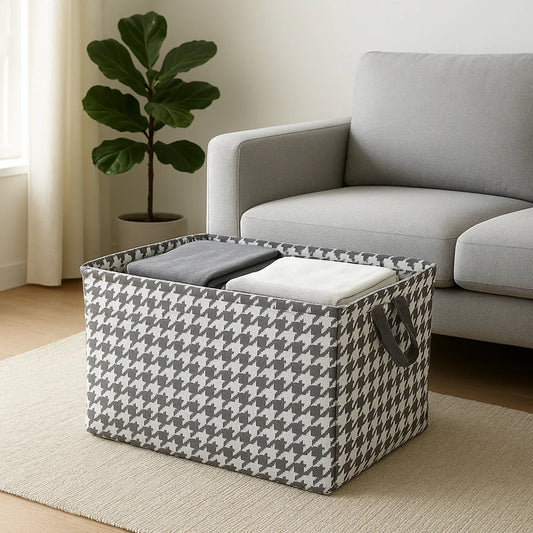 Foldable Fabric Storage Box With Handles (47 28 Cm) - Zidbik