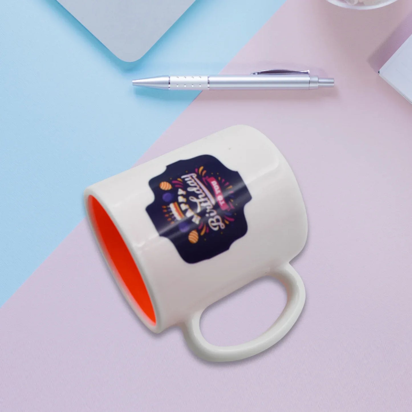 4121 Mix Design Color Coffee Mug With Spoon And Box Packing Design Coffee Mug Used For Drinking And Taking Coffees And Some Other Beverages In All Kinds Of Places (1 Pc) - Zidbik