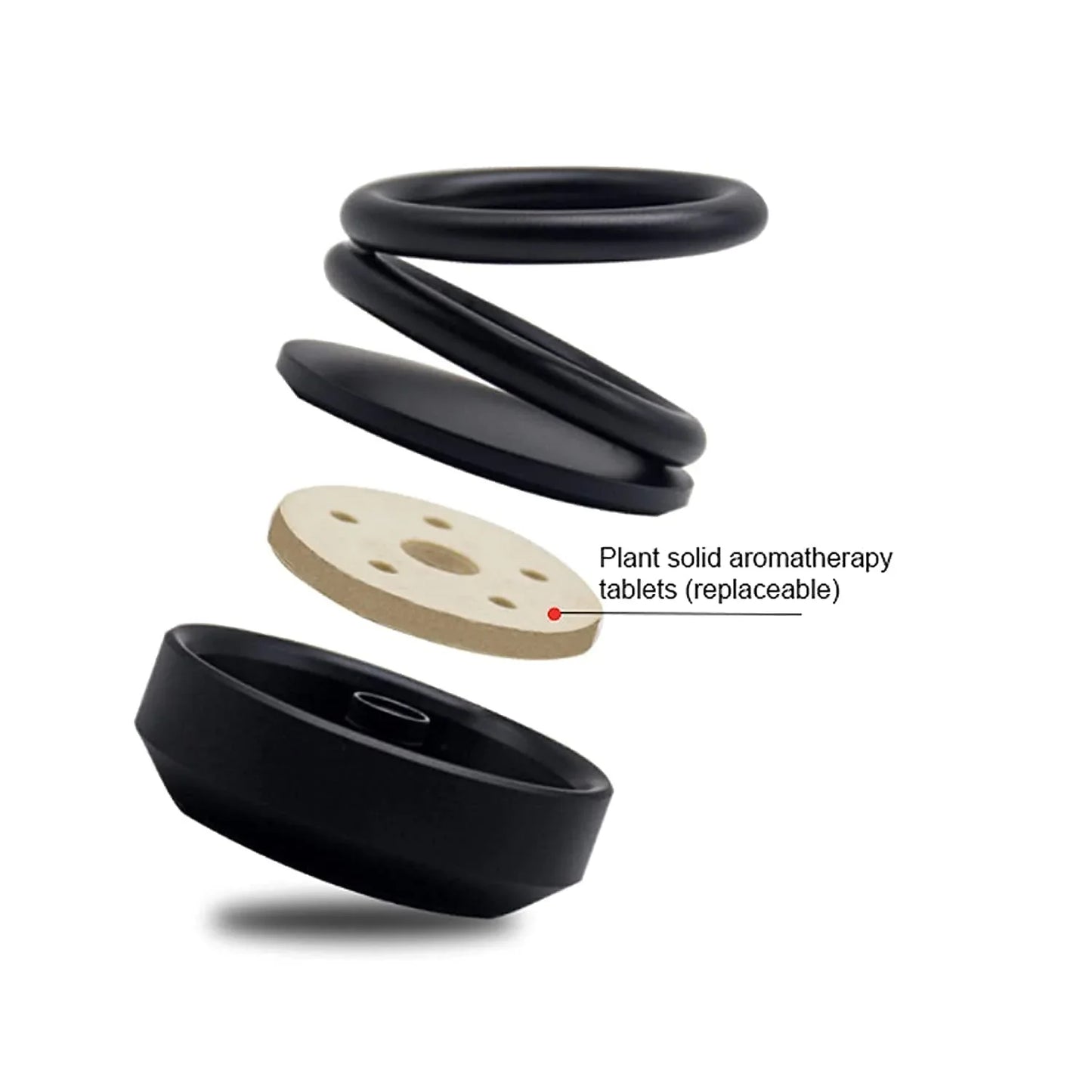 6319 Solar Power Car Aroma Diffuser 360double Ring Rotating Design Car Fragrance Diffuser Car Perfume Air Freshener For Dashboard Home Office - Zidbik