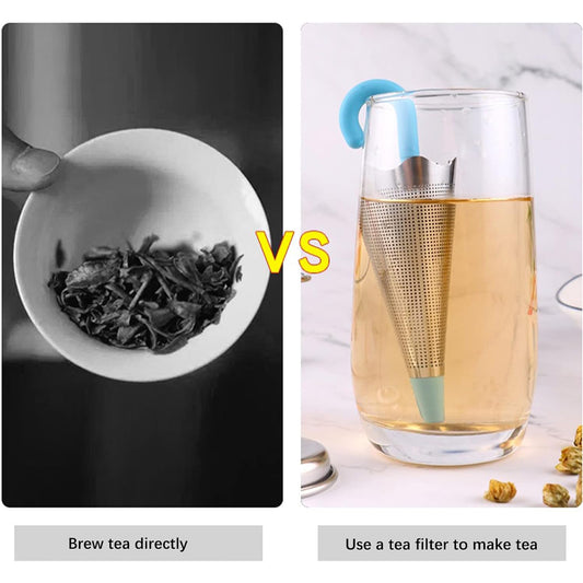 Reusable Cute Umbrella Tea Strainer Without Tray Stand (1 Pc Mix Color) - Zidbik