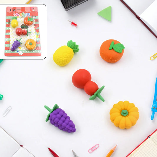 18033 3d Mix Design Fancy Stylish Colorful Erasers Mini Eraser Creative Cute Novelty Eraser For Children Different Designs Eraser Set For Return Gift Birthday Party School Prize (1 Set) - Zidbik