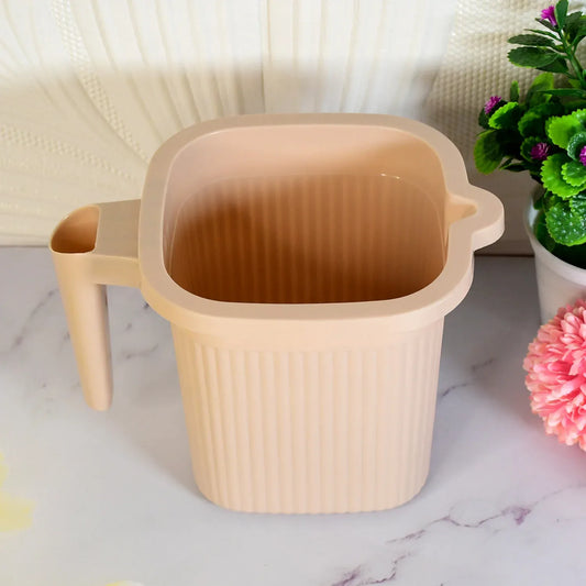 Plastic Square Bath Water Mug (1 Pc 1000 Ml Mix Color) - Zidbik
