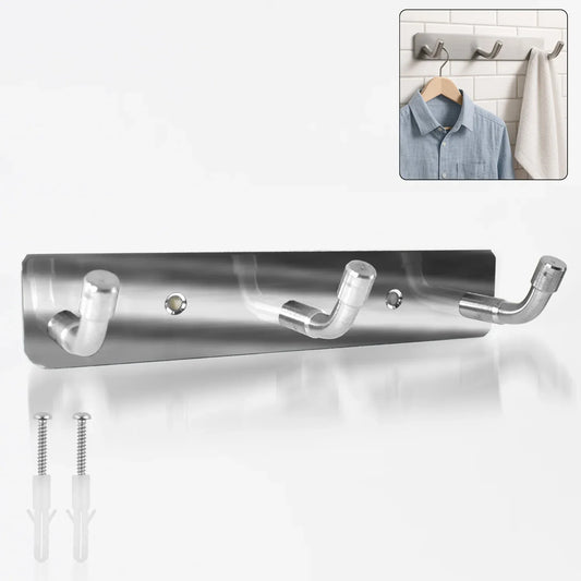 Stainless Steel Wall Mounted Coat 3 Hook Rack (14x3 1 Pc) - Zidbik